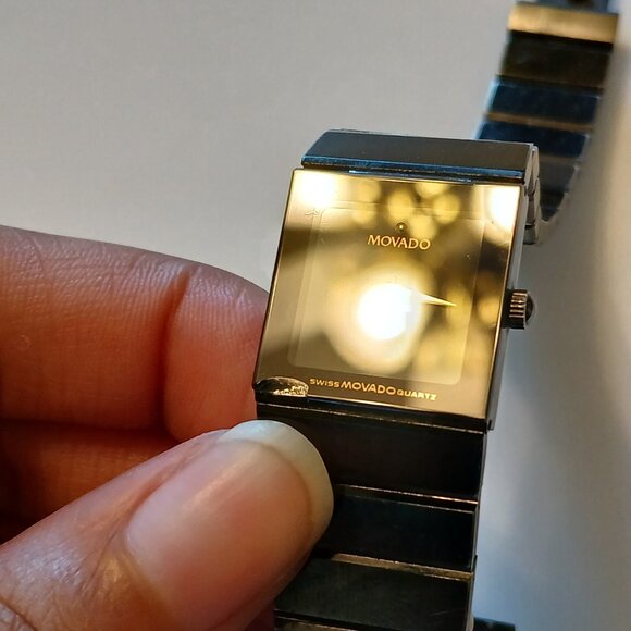 Movado Women's Black Tank Swiss Quartz Watch Water Resistant 84.C1.310.2A - Picture 7 of 16